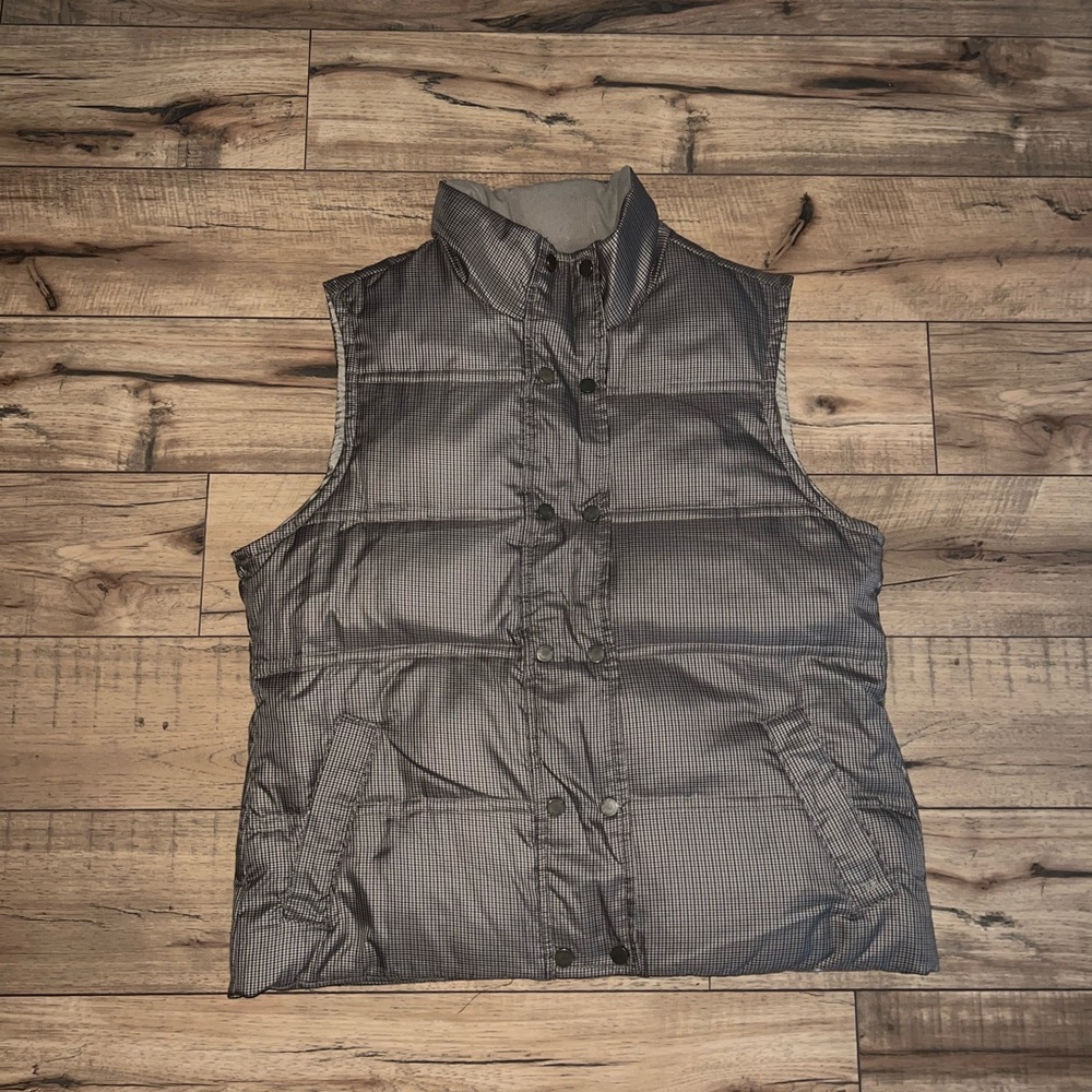 Plaid puffy vest